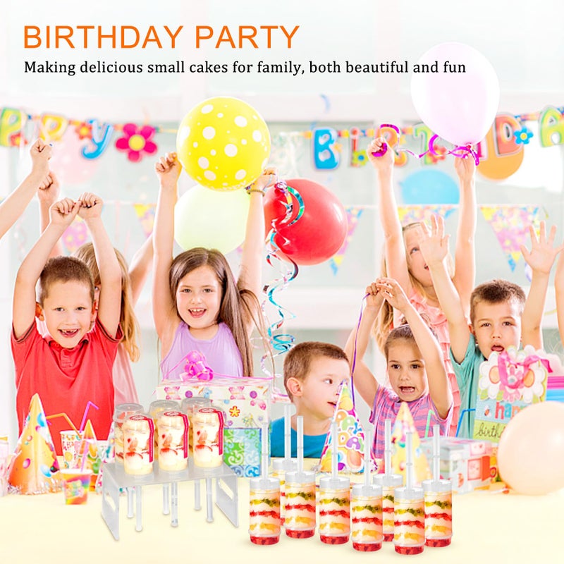 Csdtylh 24 Pack Cake Push Pop Containers with Lids, Reusable Cake Push Pops, Muti-purpose Push Pop Cake Containers, Plastic Cake Push-up Pop Shooter for Cupcake, Confetti, Homemade Ice Cream,Desserts - Image 4